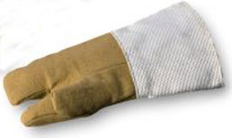 PBI-Gewebe-Hitzeschutzhandschuh 3 Finger Länge 30cm Kontakthitze bis 800°C